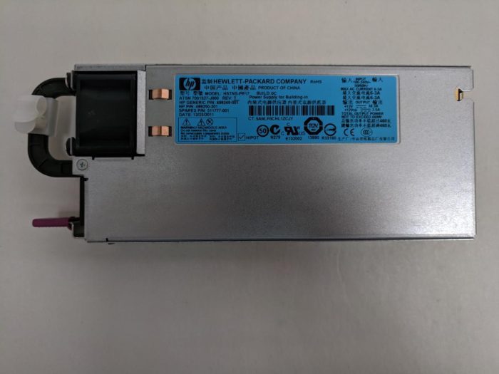 HP 499250-301/499250-301/499250-101/499249-001 460 Watts Common Slot High Efficiency Redundant Power Supply - Image 1