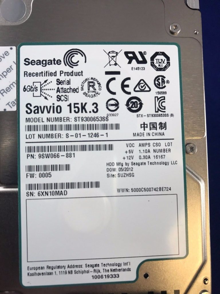 Seagate  15K.3 300GB 15000RPM SAS 6Gbps 64MB Cache 2.5-inch