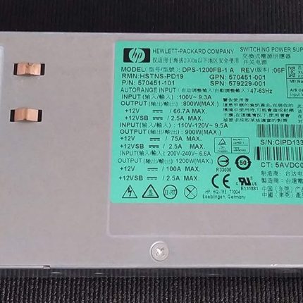HP 1200W Platinum HE Power Supply HP 1200W Platinum HE Power Supply