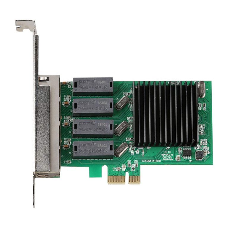 sLIFE 10/100/1000Mbps 4 Port Gigabit Ethernet PCI-e X1 Network Interface Card for Desktop PC/Server/Workstation Compatible with X1, X4,X8, X16 Slot