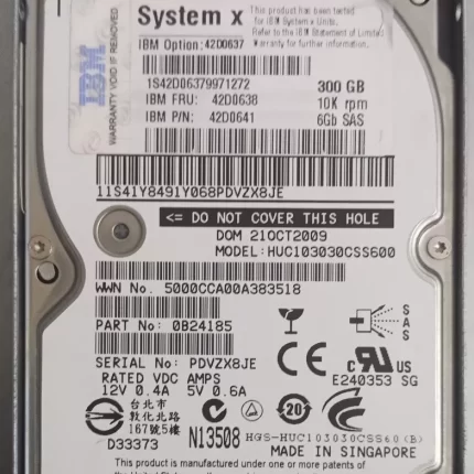 IBM 300GB 2.5 Inch 6Gbps 10K RPM SAS Hard Disk /B6 IBM 300GB 2.5 Inch 6Gbps 10K RPM SAS Hard Disk /B6