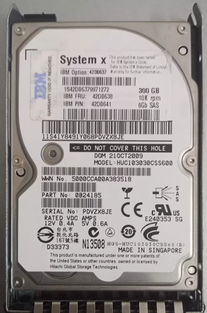 IBM 300GB 2.5 Inch 6Gbps 10K RPM SAS Hard Disk /B6 - Image 1