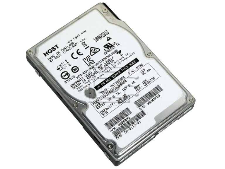 HGST  300GB 10K SAS / Serial Attached SCSI 2.5″ SFF Hard Drive /B6 HGST  300GB 10K SAS / Serial Attached SCSI 2.5″ SFF Hard Drive /B6