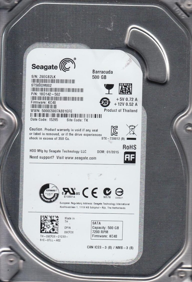 Seagate 500GB SATA 3.5 Hard Drive  /B6