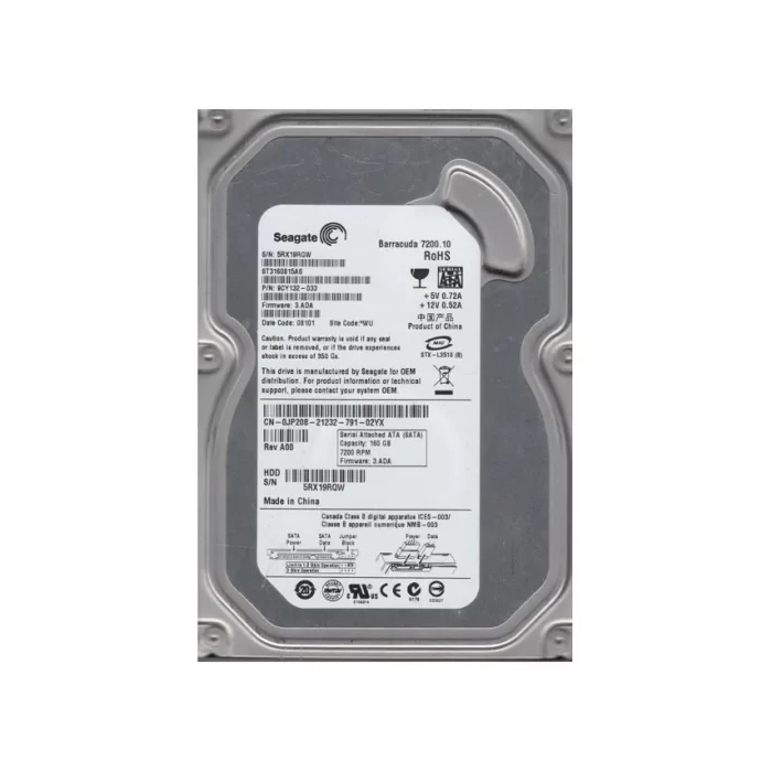 Seagate 9CY132-033 BarraCuda 7200.10 Series 160GB 7200RPM SATA 3Gb/s 8MB Cache (RoHS) 3.5-Inch Hard Drive - Image 1