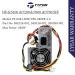 HP dc5100 dc7100 dc7600 dc7700 SFF Power Supply PSU 240W