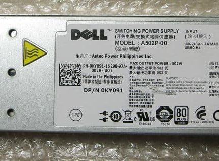 Dell KY091 0KY091 Poweredge R610 502W Power Supply A502P Dell KY091 0KY091 Poweredge R610 502W Power Supply A502P