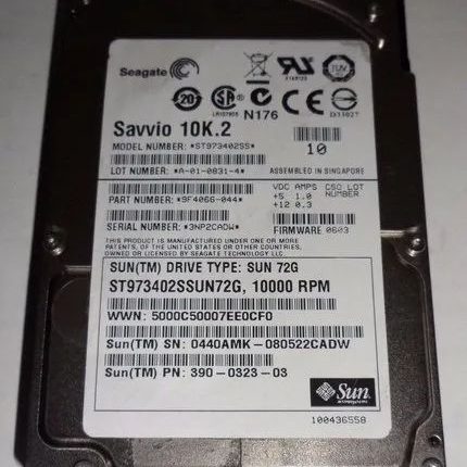 Sun 9F4066-044 390-0323-03 72G 10k ST973402SSUN72G 2.5 Sun 9F4066-044 390-0323-03 72G 10k ST973402SSUN72G 2.5