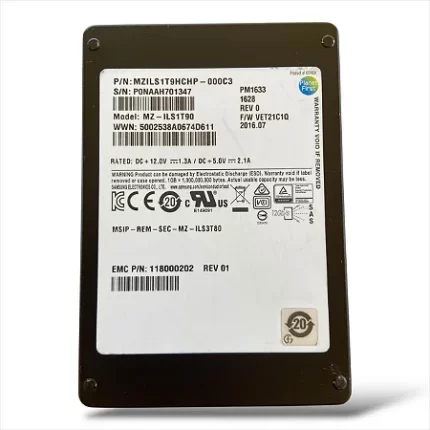 Samsung EMC 1.92TB PM1633 SAS 12G SSD 2.5" MZILS1T9HCHP-000C3 Samsung EMC 1.92TB PM1633 SAS 12G SSD 2.5" MZILS1T9HCHP-000C3