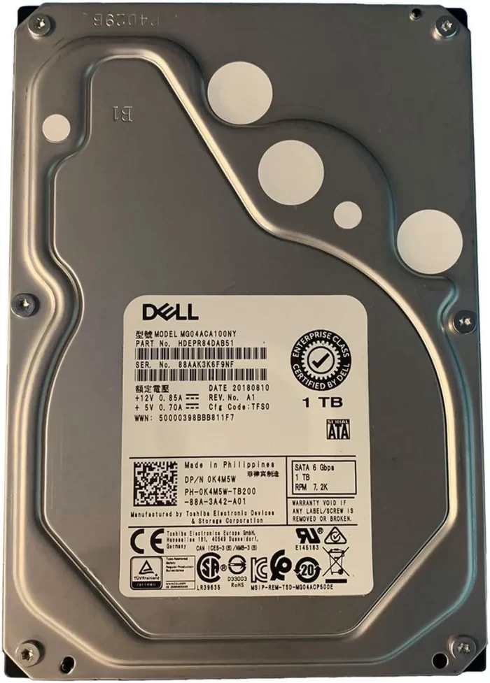 DELL 1TB 7.2 RPM 6Gbps SATA MG04ACA100NY