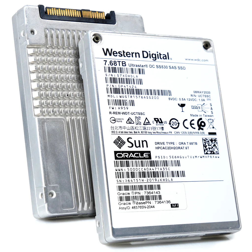 Western Digital Ultrastar DC SS530 0P41424 7.68TB 1 DWPD SAS 12Gb/s 3D TLC 2.5in Western Digital Ultrastar DC SS530 0P41424 7.68TB 1 DWPD SAS 12Gb/s 3D TLC 2.5in - Image 1