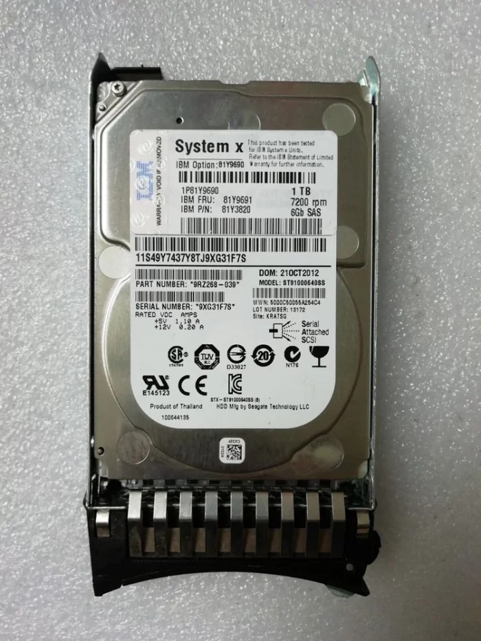 IBM SERVER HDD 1TB 2.5'' 7.2K 6Gbps SAS 9RZ268-039