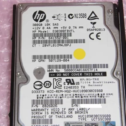HP SAS 300GB 10K 2.5-inch Hard Drive 641552-001 (EG0300FBVFL)