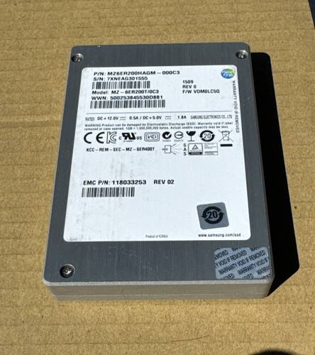 Samsung 200GB SAS 2.5 SSD MZ6ER200HAGM000C3