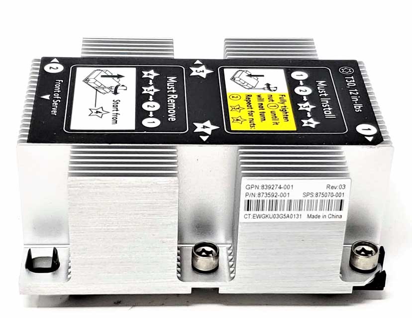 875070-001-6__96861 HP 873592-001 Standard Heatsink For DL380 DL388 G10 - Image 1